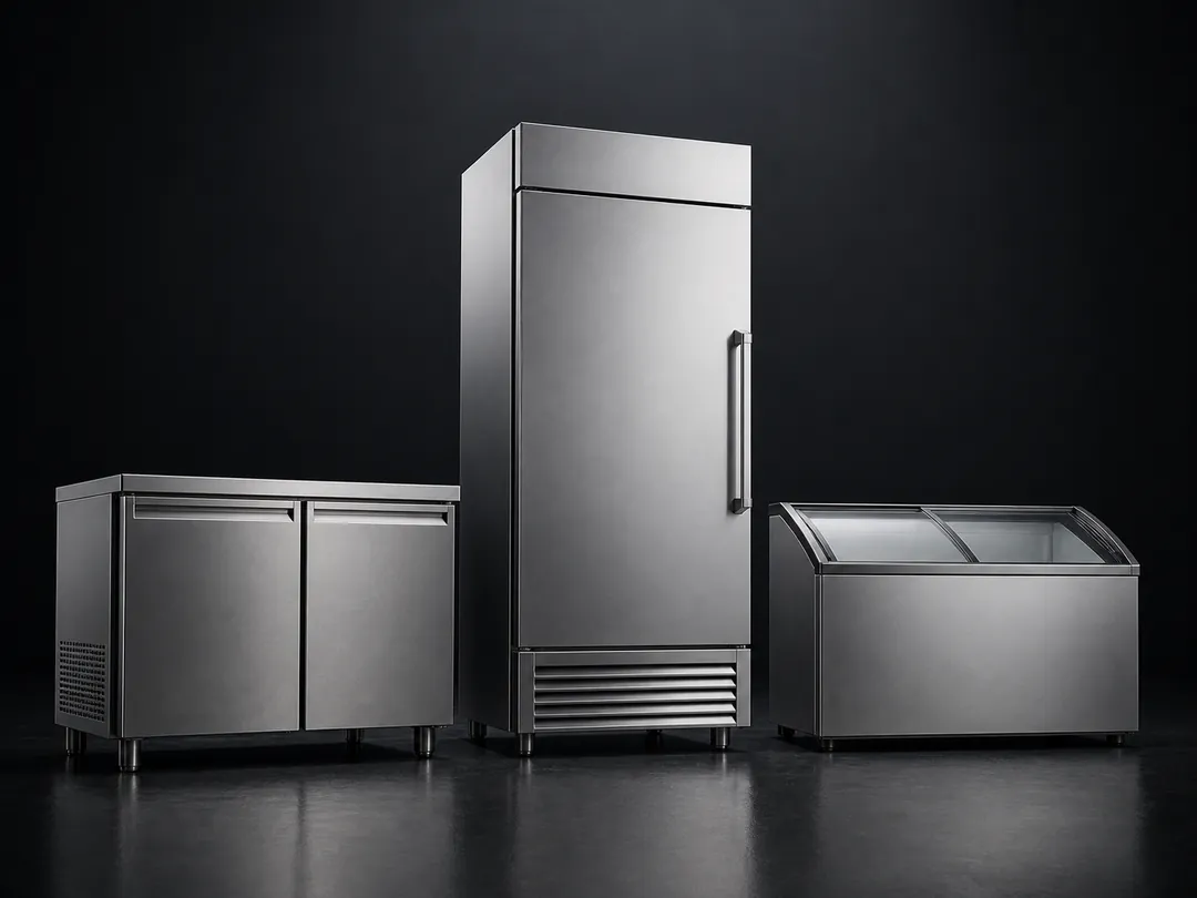 Commercial upright, workbench and chest freezers