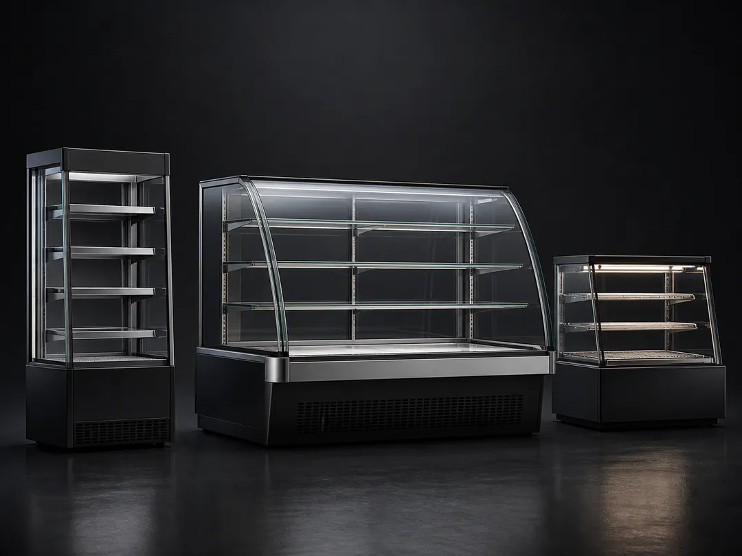 Commercial refrigerated, heated and ambient display cabinets