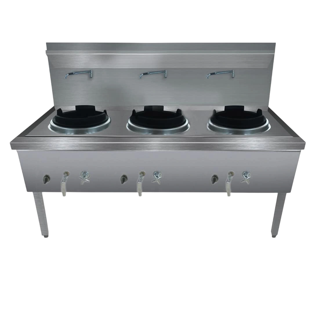 Gasmax WW-3L Triple Wok – Waterless LPG Stainless Steel Wok Station