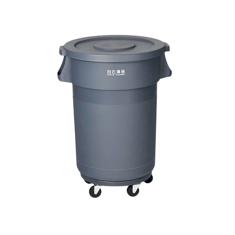 Kitchen Knock 014727 Plastic Bin Round - 80L - with Flat Lid