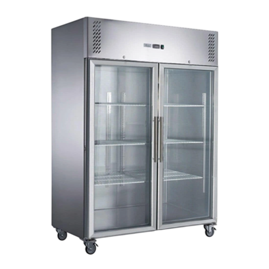 FED-X XURF1410G2V S/S Two Full Glass Door Upright Freezer
